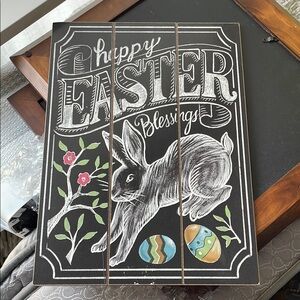 Easter Chalkboard Art with Bunny and Eggs